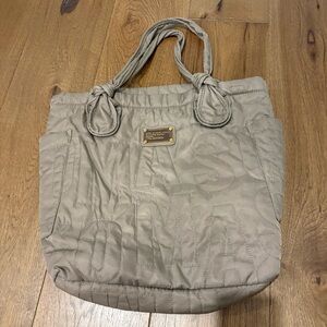 Marc Jacobs Taupe Nylon Quilted Tote Bag